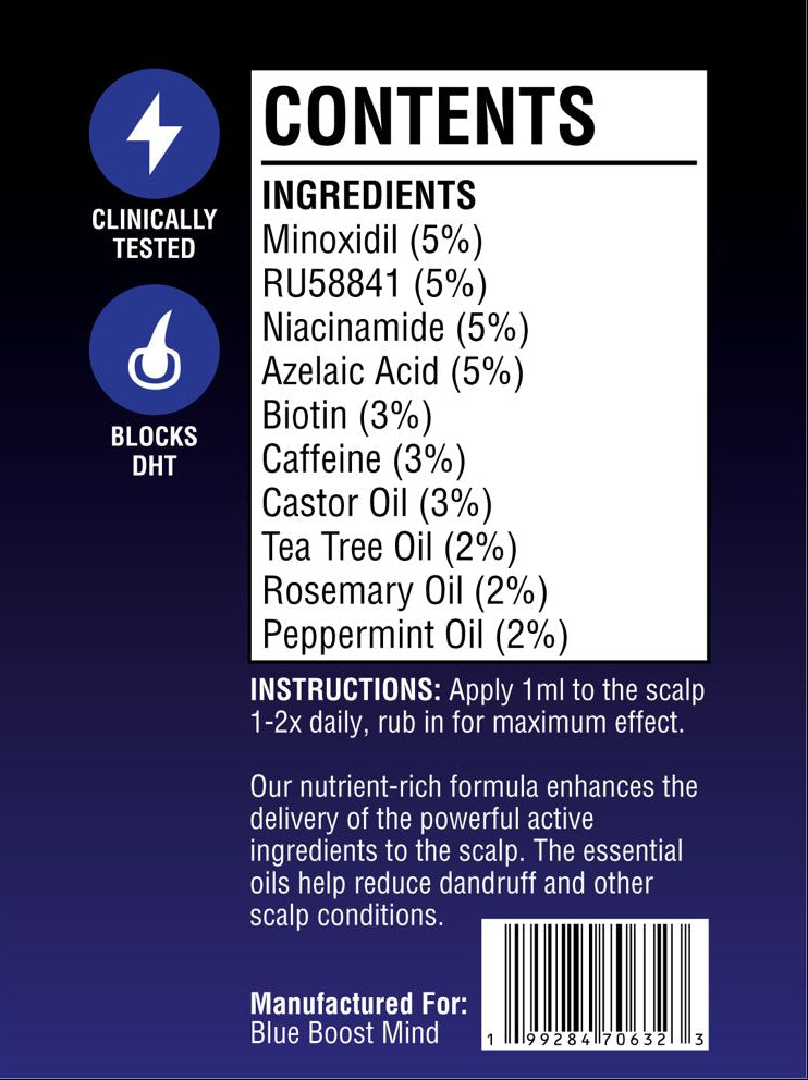 Super Follicle Fuel | Minoxidil 5% + RU58841 5% + Niacinamide 5% + Azelaic Acid 5%